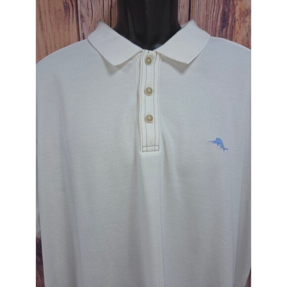 Tommy Bahama IslandZone Supima Cotton Mens Polo XXL White - Picture 3 of 7